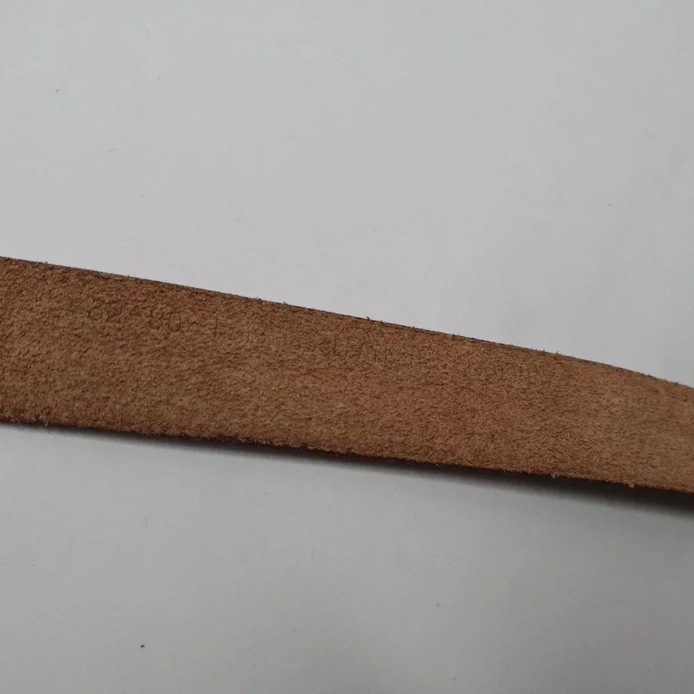 Vintage Brown Leather Belt Solid Brass Buckle Made in Uruguay 32 80 1665037